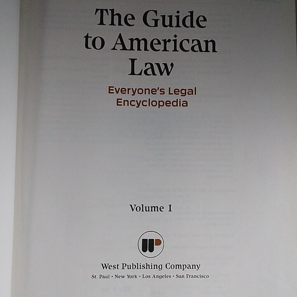 The Guide to American Law Everyone's Legal Encyclopedia Volume 1 A-Award - Picture 4 of 6